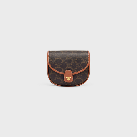 MINI BESACE IN TRIOMPHE CANVAS AND CALFSKIN TAN - Image 1